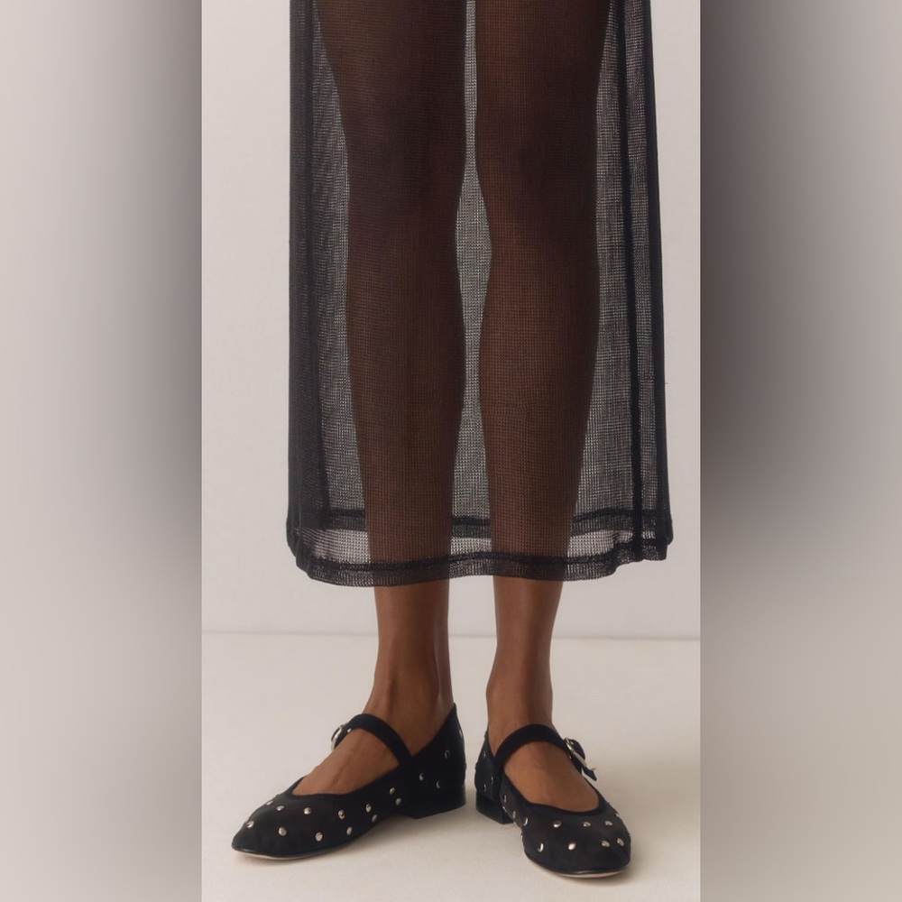 Jeffrey Campbell Black Studded Mary Jane Flats